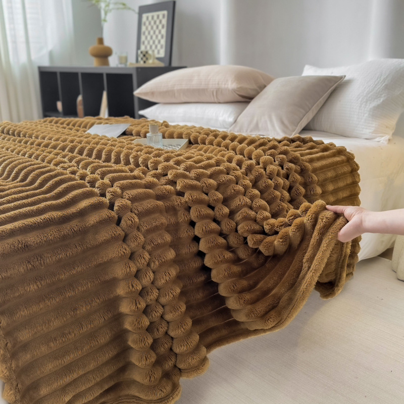 Luxurious Flannel Blanket Made of Faux Rabbit Fur