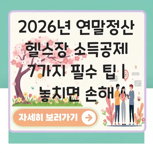 2026년 연말정산 기간 및 새롭게 추가된 헬스장·수영장 이용료 소득공제 서류 준비 방법 대표 이미지