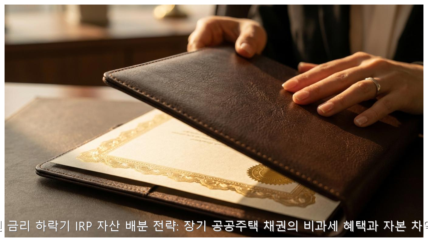 2026년 금리 하락기 IRP 자산 배분 전략: 장기 공공주택 채권의 비과세 혜택과 자본 차익 분석 핵심 안내 및 분석 인포그래픽 (5)
