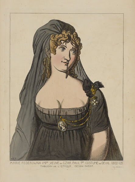 Marie Federowna impe veuve du czar Paul 1er costume de Deuil 1802 05 Tableau de