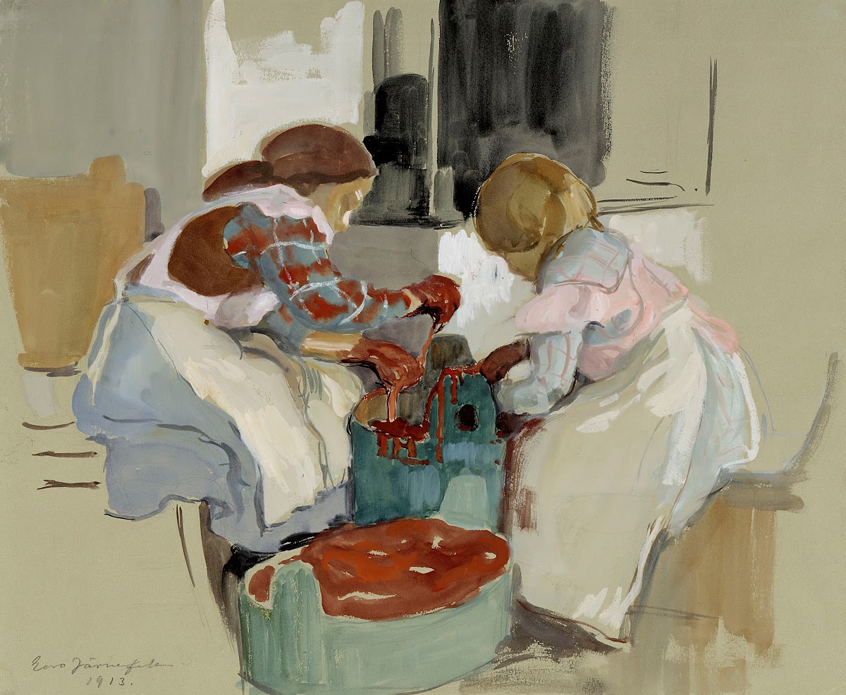 Two Girls Dyeing Fabric 1913