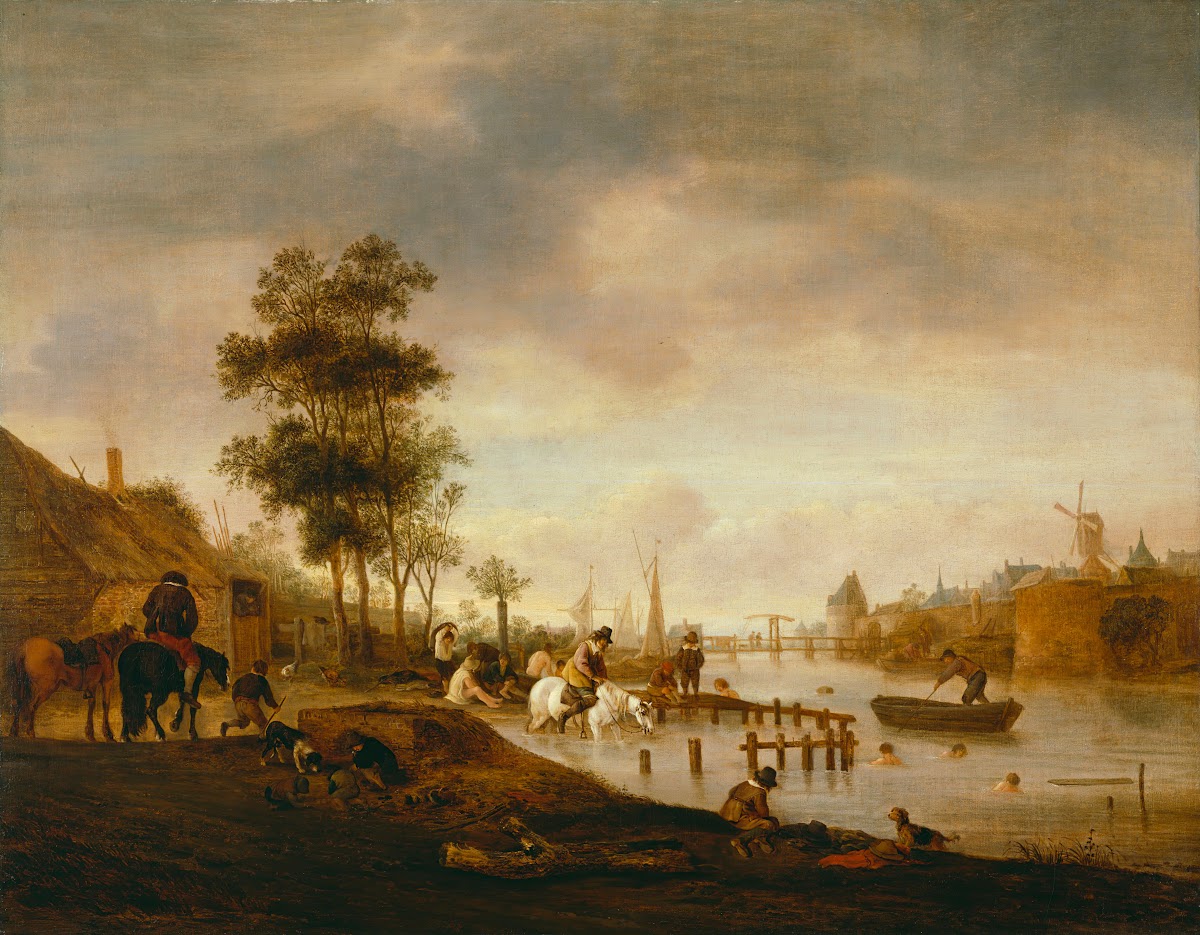 River Landscape With Swimmers 1644
