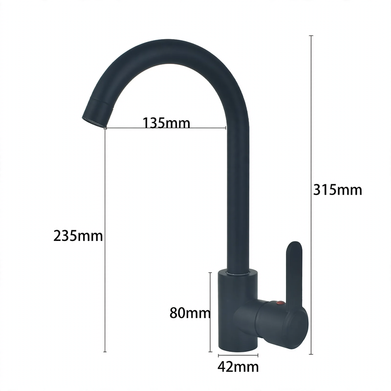 Stainless Steel Faucet for Kitchen, Mixing or Cold Water