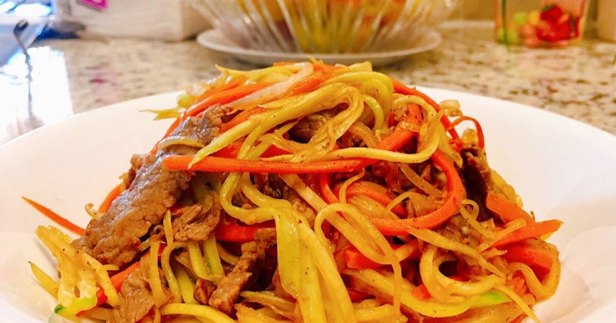 Đu Đủ Sợi Xào Thịt Bò