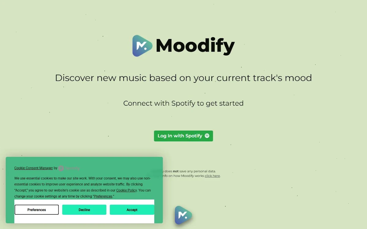 Captura de Moodify