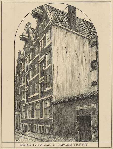Oude gevels in de Peperstraat te Amsterdam 20th century