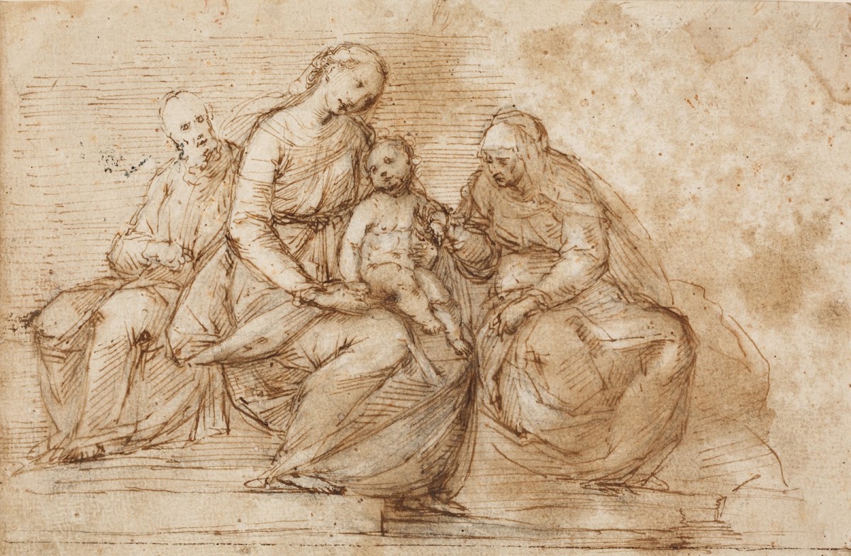 Madonna Mit Kind Und Den Heiligen Anna Und Joseph Ca 1600