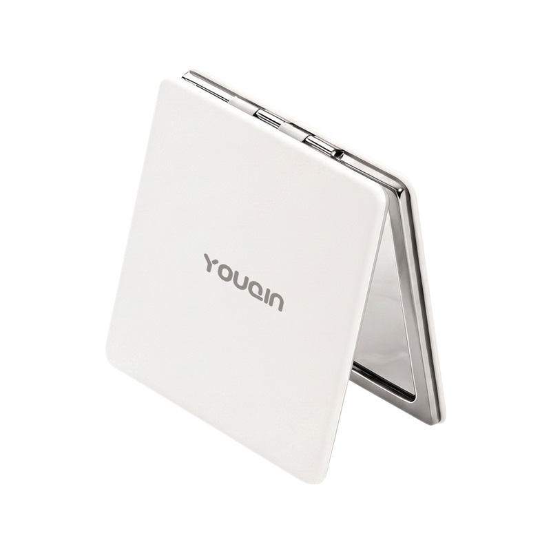 Foldable cosmetic mirror, double-sided