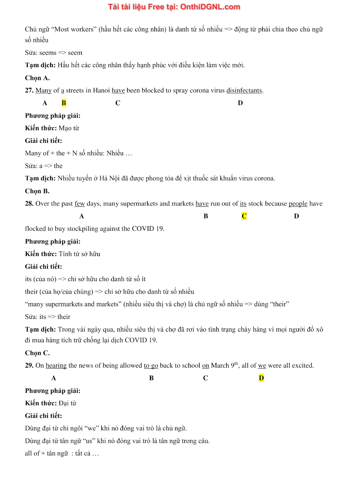 800 bài tập môn Tiếng Anh - Ôn thi ĐGNL ĐHQG TP HCM Phần 25