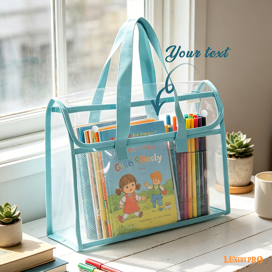 Hand-embroidered PVC Handbag