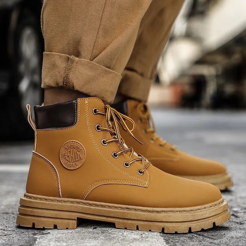Modische Herren-Stiefeletten, Plateausohle, gefüttert