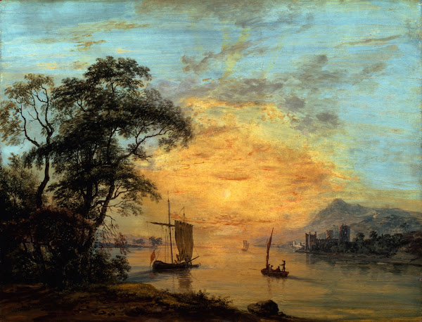 A Welsh Sunset River Landscape 1775 1800