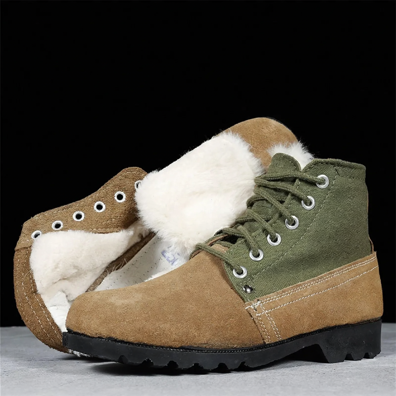 Herren-Winterstiefel aus Wildleder, gefüttert