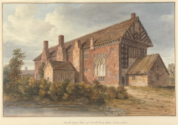 South East View of Samlesbury Hall Lancashire 1818