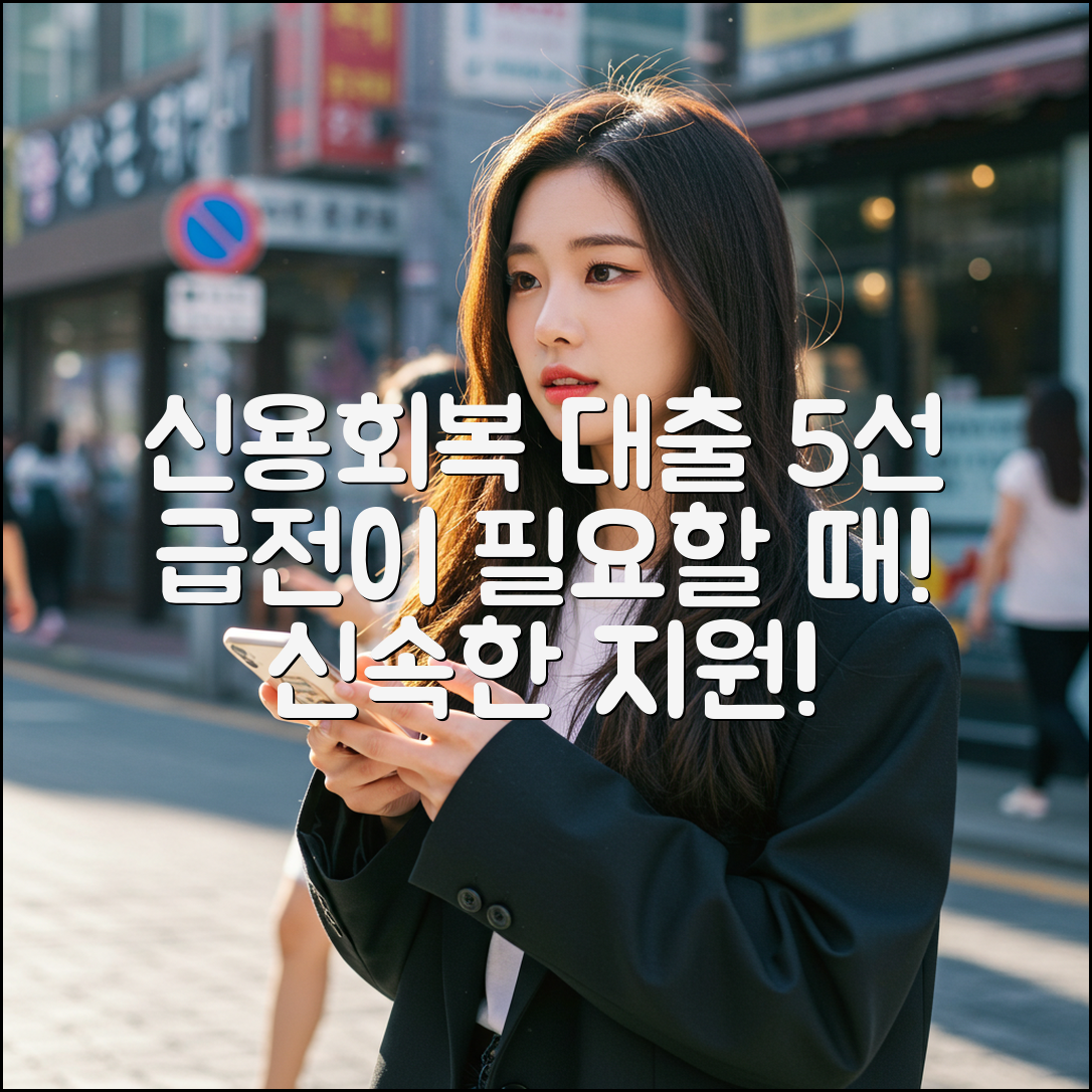 신용회복 1회차 대출 가능한 곳 5선: 급전이 필요할 때 활용하기