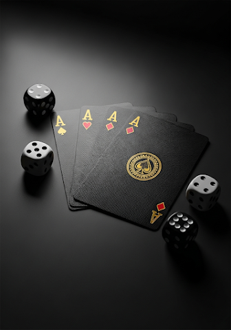 Black Aces Poker Cards and Dice