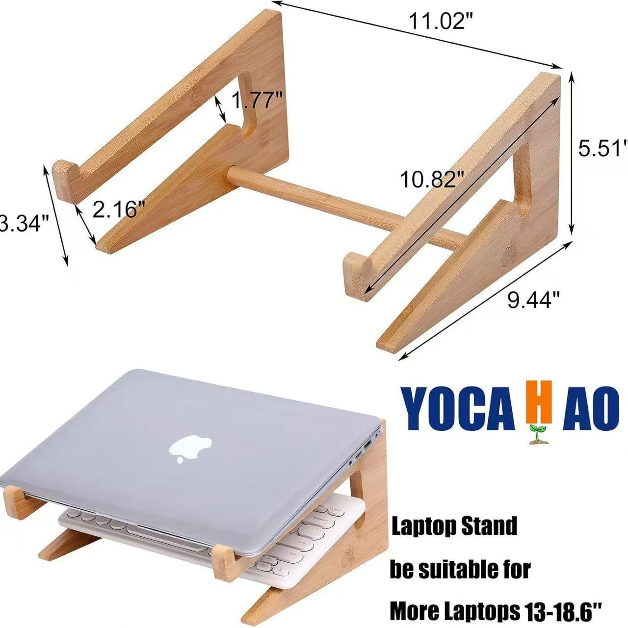 Wood Laptop Stand with Desk Organizer