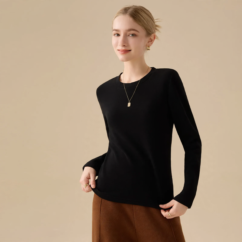 Women's Long Sleeve Base Layer Shirt, Insulated, Crew Neck