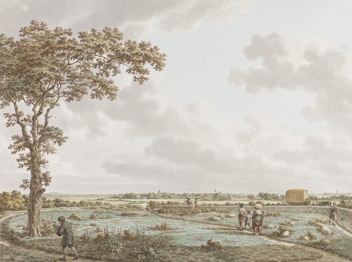De Tafelberg in het landschap gezien vanaf het Sint Janskerkhof bij Laren c 1795