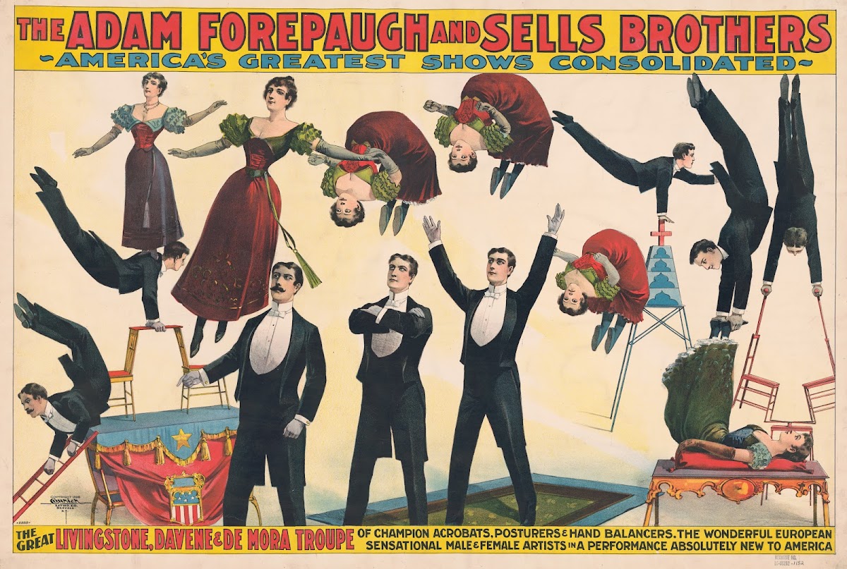 The great Livingstone Davene  De Mora Troupe of champion acrobats posturers and