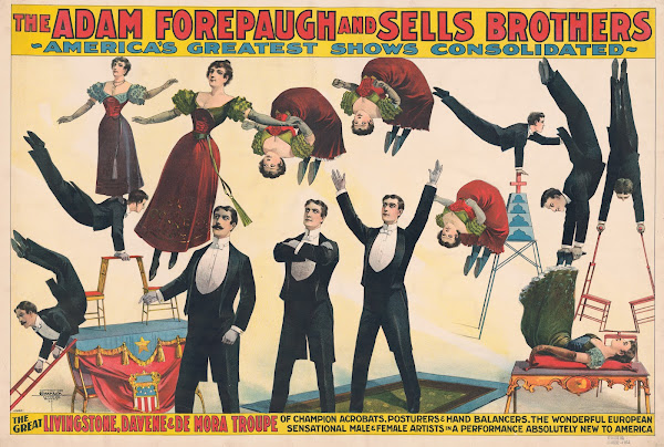 The great Livingstone Davene  De Mora Troupe of champion acrobats posturers and