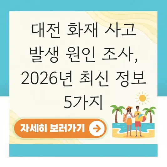 대전 화재 사고 발생 원인 조사