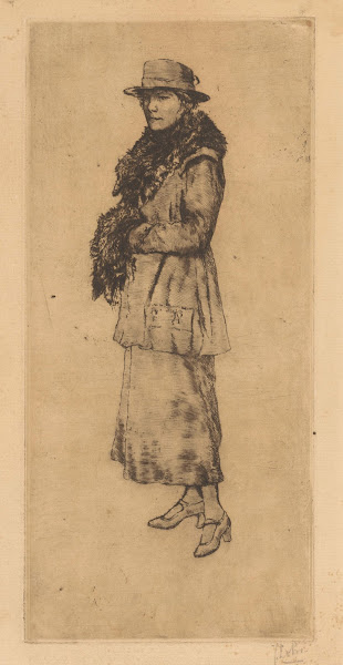 Young woman with muff 20th century