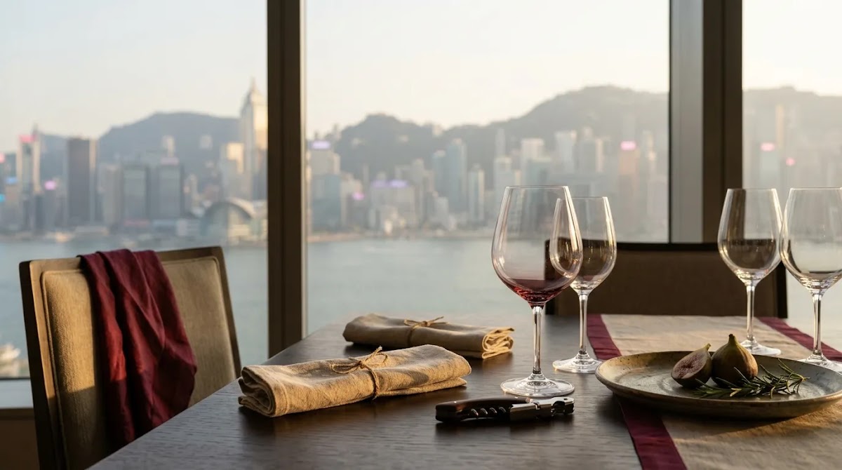 Elegant Hong Kong dining table setting for buyers looking to buy vintage wine Hong Kong.