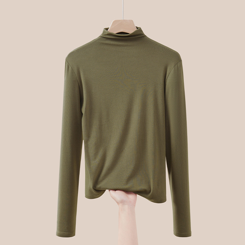 Thin turtleneck sweater, long-sleeved, for women