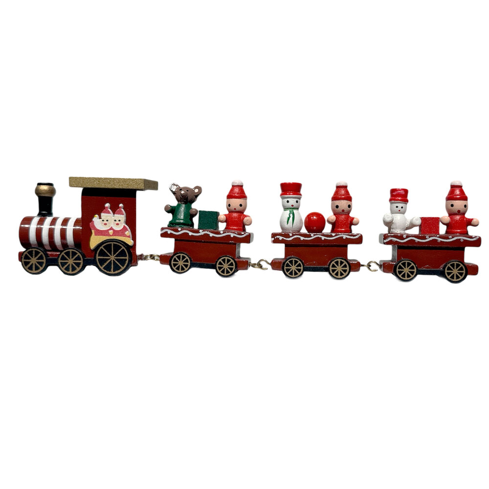 Tren decorativo navideño Running Decora™ Santas color rojo, 4 piezas