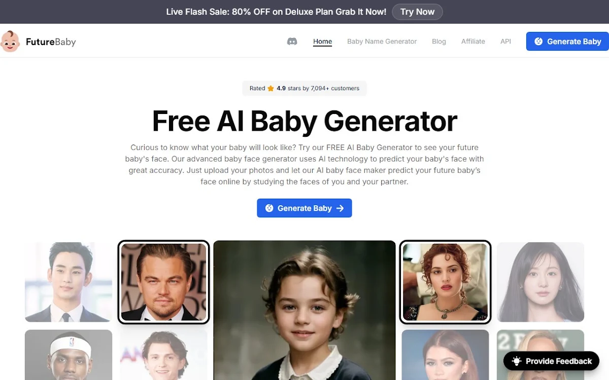 Captura de AI Baby Generator -futurebaby