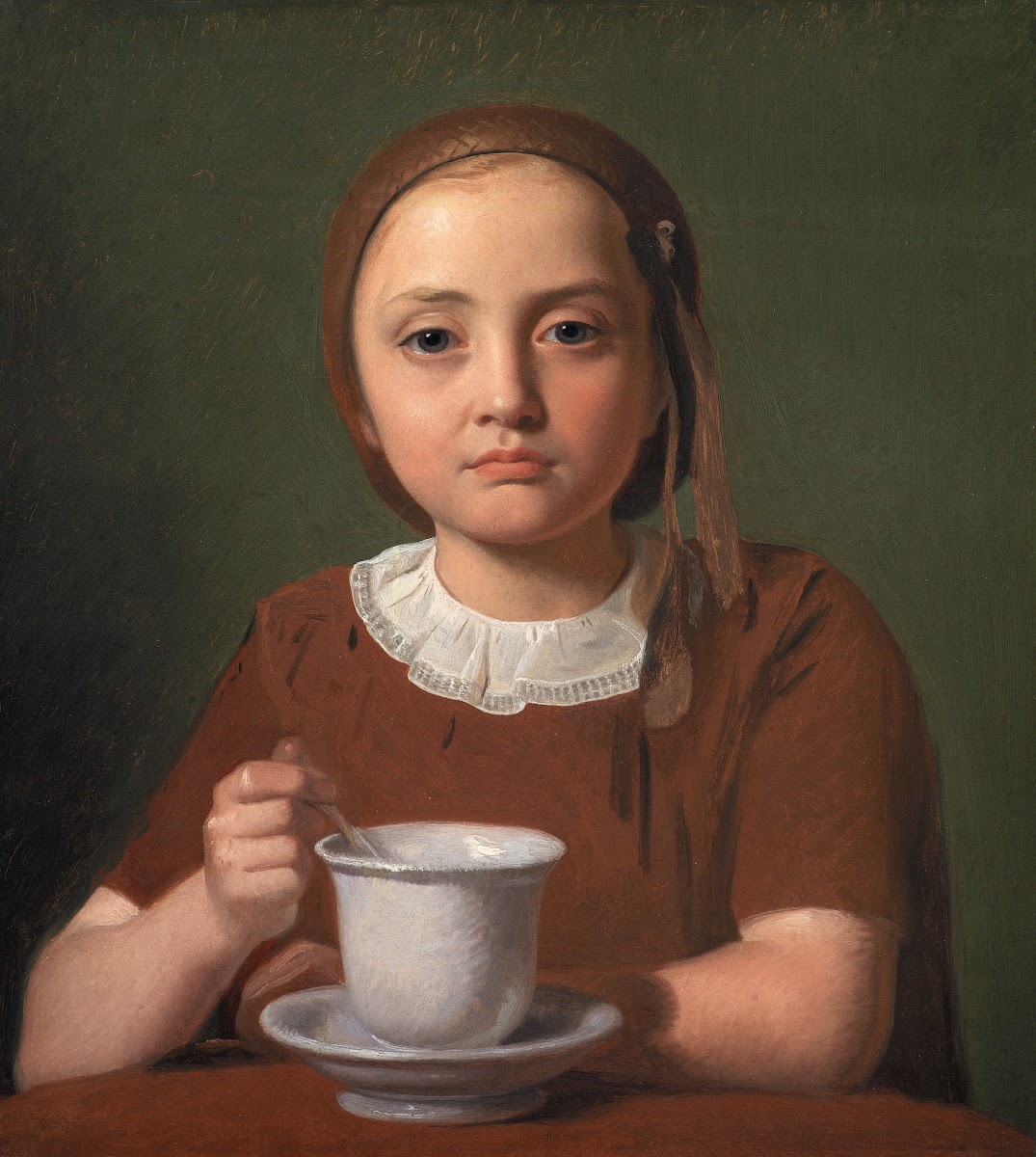 Portrait of a Little Girl Elise Købke with a Cup in front of her 1850