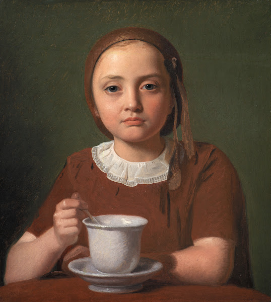 Portrait of a Little Girl Elise Købke with a Cup in front of her 1850