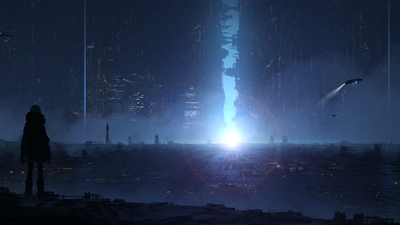 Anime, Cyberpunk, Asteroid (Artist) 5K Desktop Wallpaper