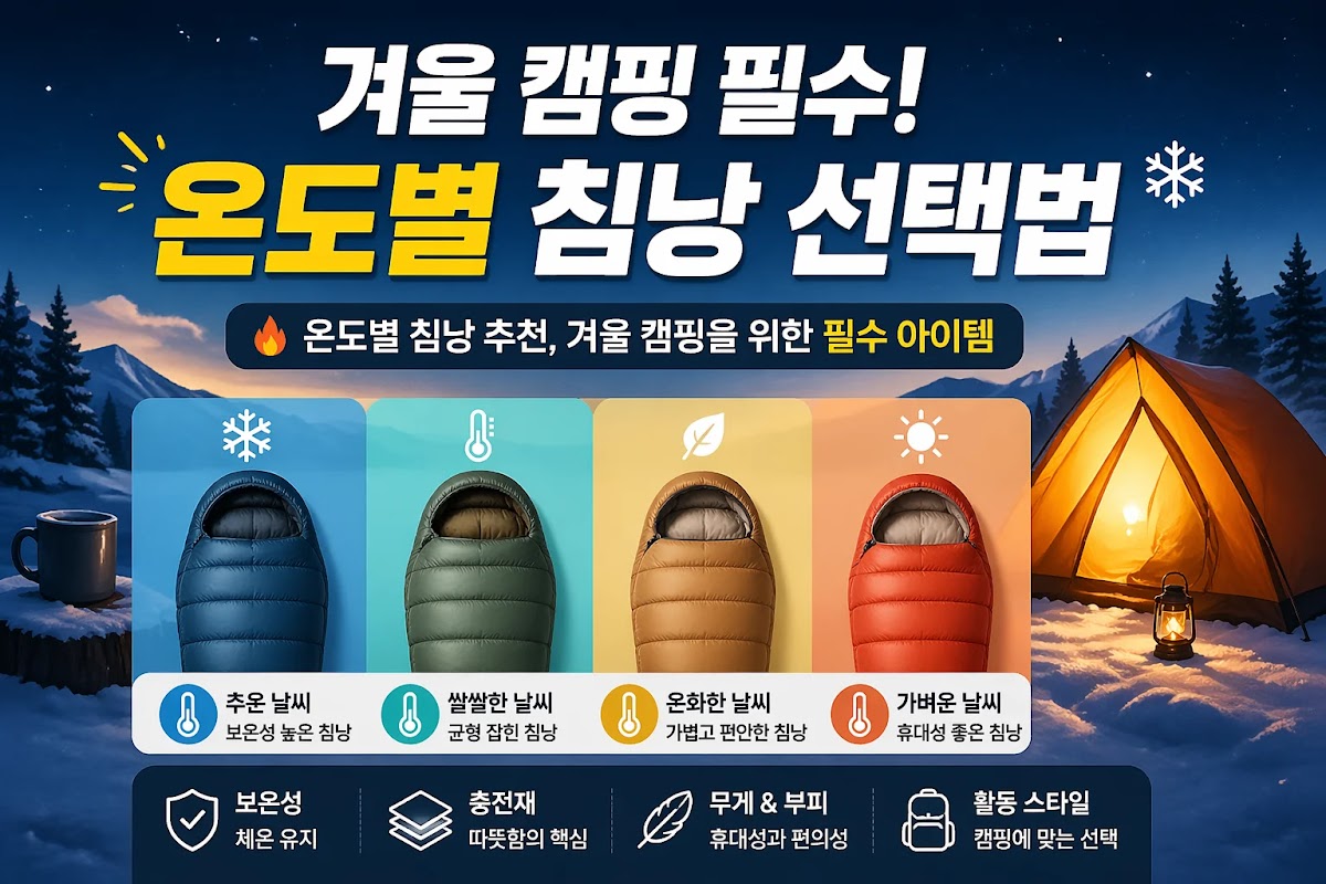 겨울 캠핑 필수! 온도별 침낭 선택법