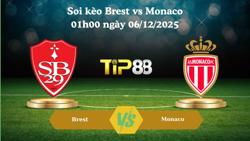 soi kèo Brest vs Monaco 01h00 ngày 06/12/2025