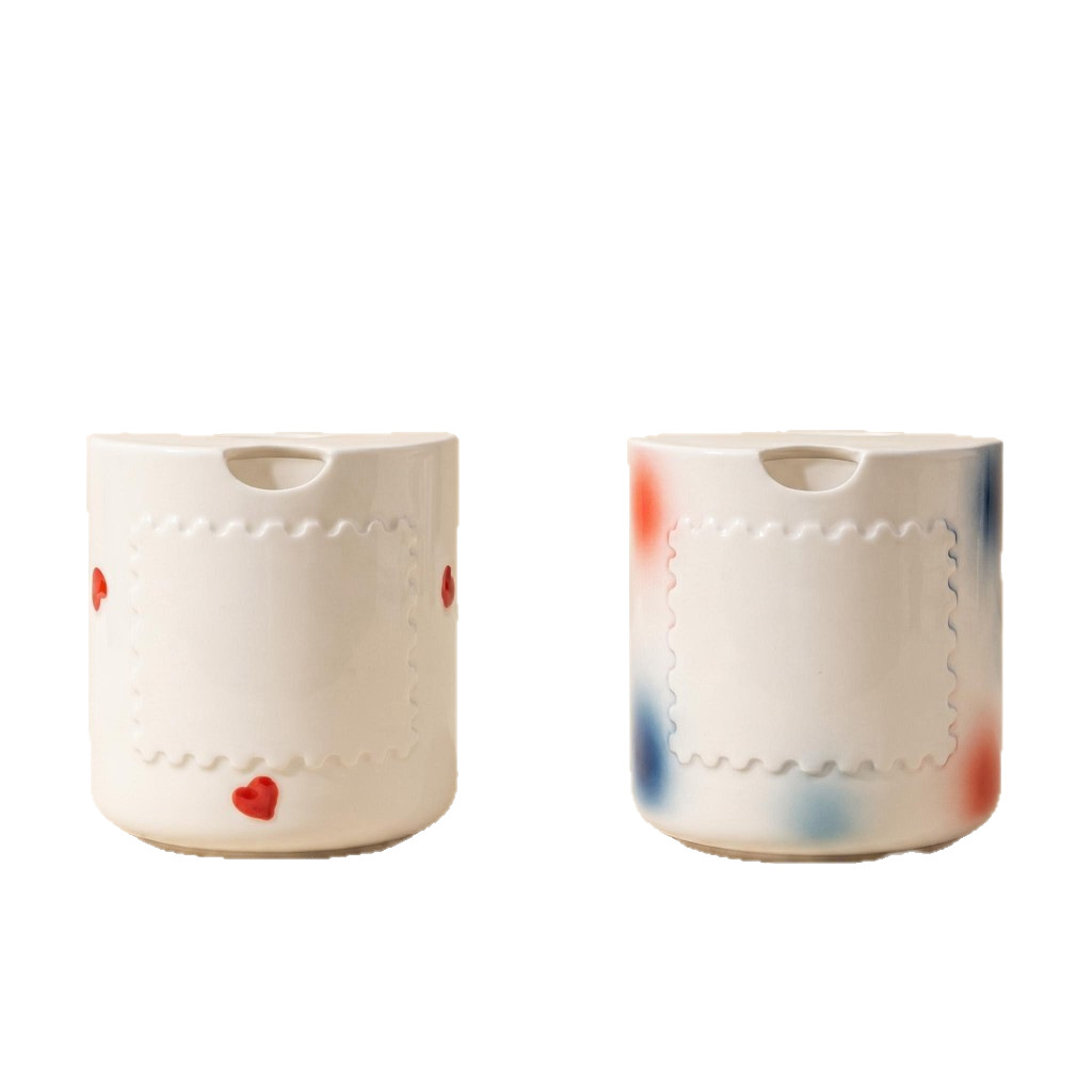 Handbemalte Keramiktasse, 460 ml