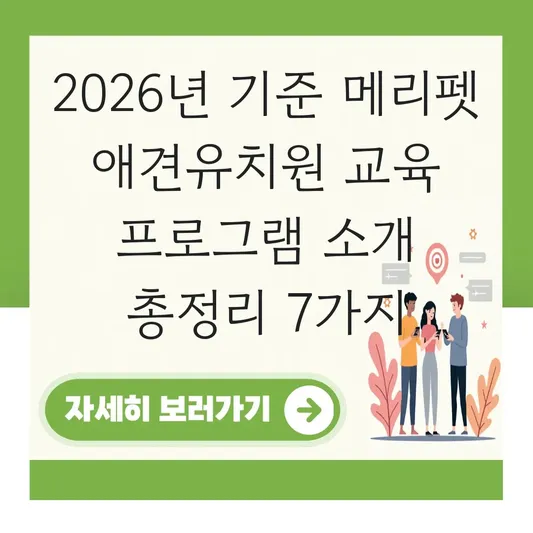 메리펫 애견유치원 교육 프로그램 소개