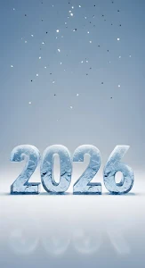 Frosted 2026 New Year Celebration Ice Sculpture