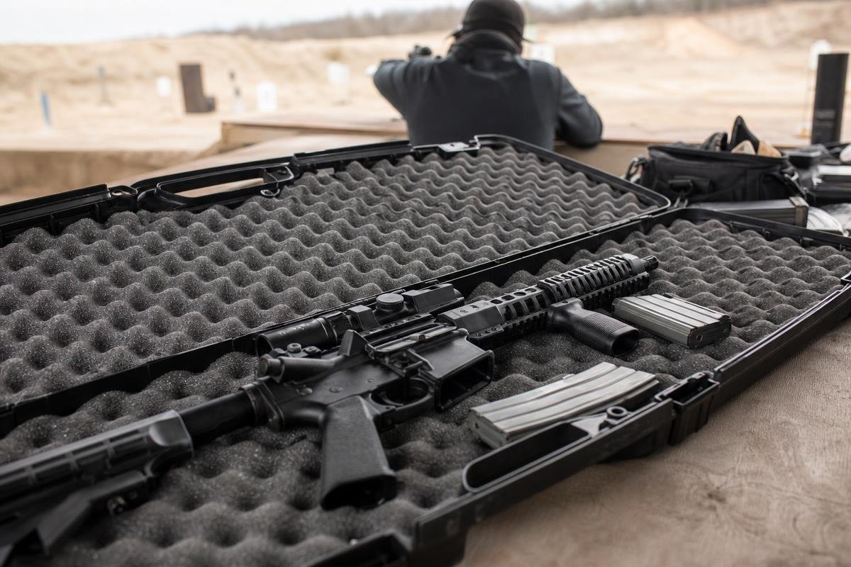 gun case for transport with scoped rifle protection
