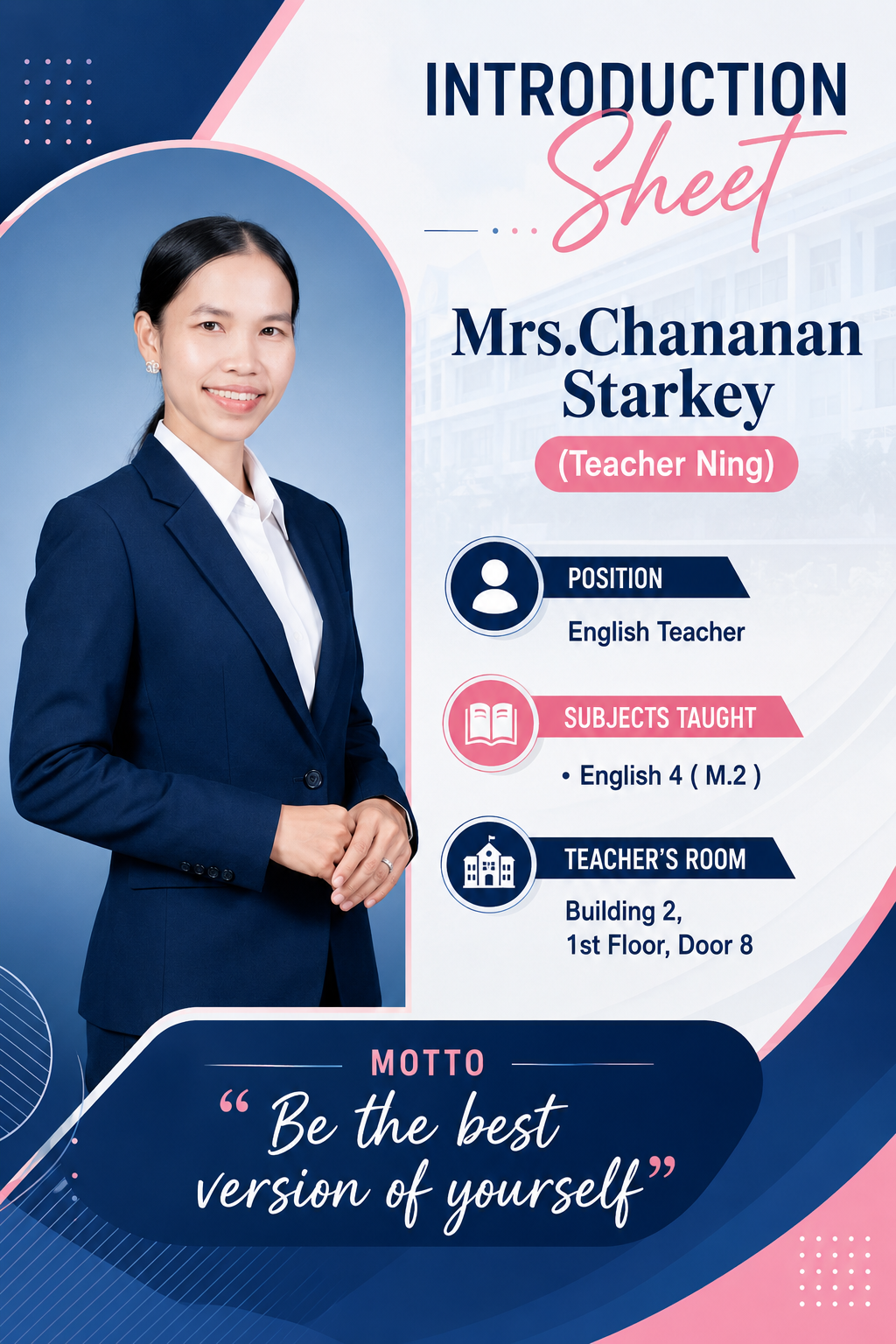 Mrs. Chananan Starkey หัวหน้ากลุ่มสาระการเรียนรู้ภาษาต่างประเทศ