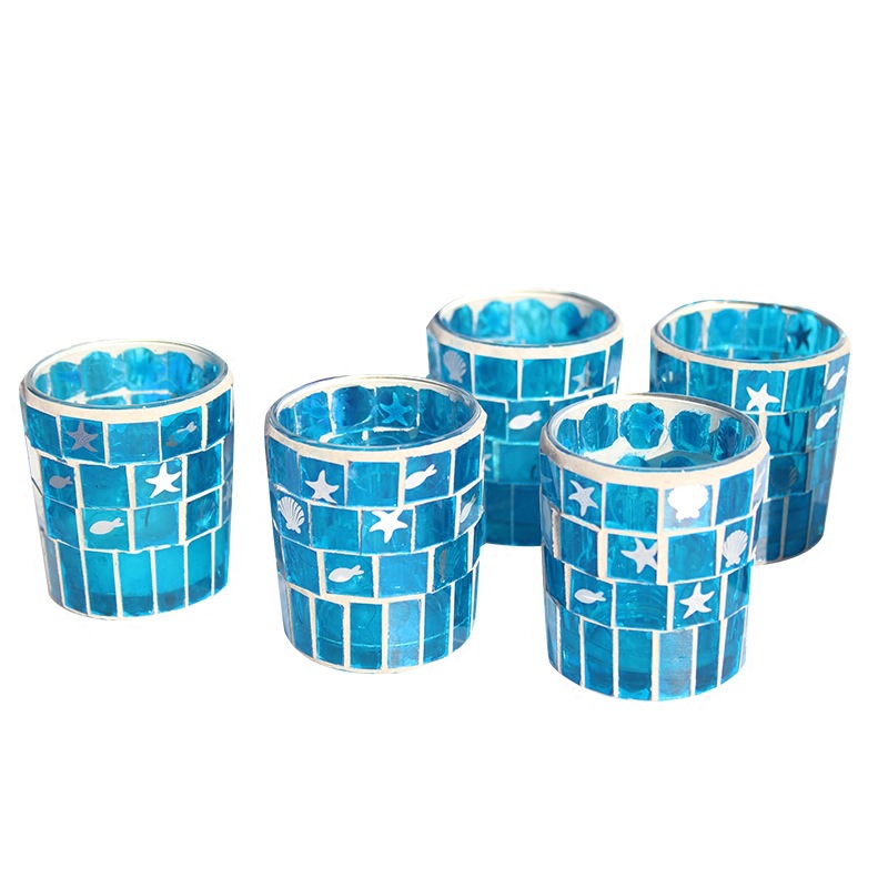 Mosaic Glass Candle Holder, various sets