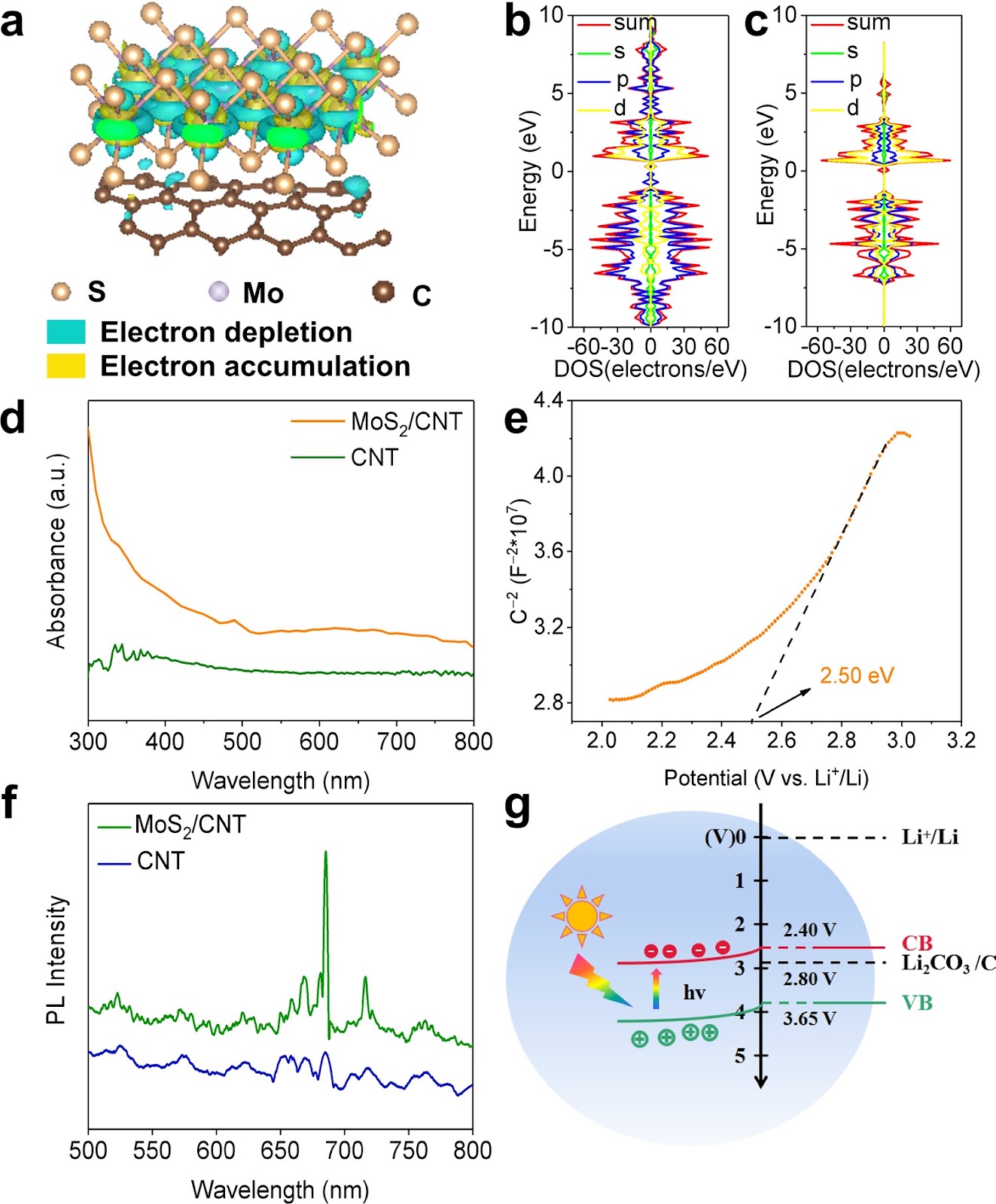 Photo-Energized MoS2/CNT Cathode for High-Performance Li–CO2 Batteries in a Wide-Temperature Range