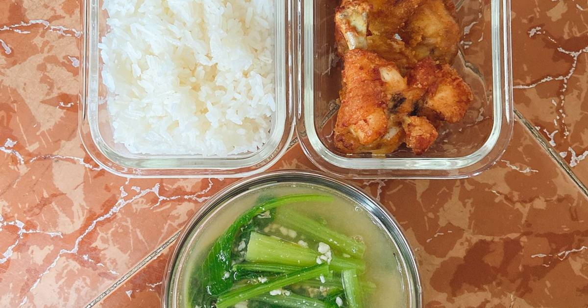 Cơm ngon nhà Huý 🏡: Gà chiên giòn - Canh cải ngọt nấu tôm