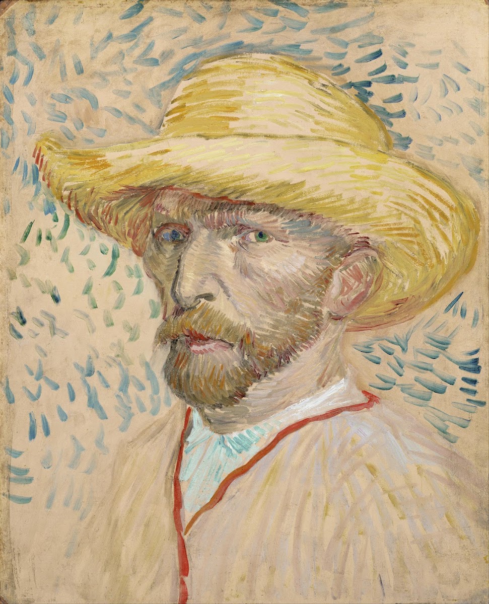 Self portrait with straw hat 1887