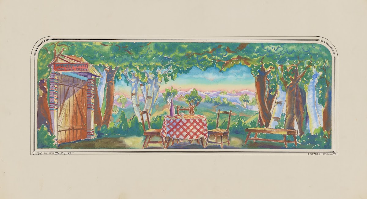 Love in Humble Life Sketch no 1 Pastoral with Tavern 1934 1943