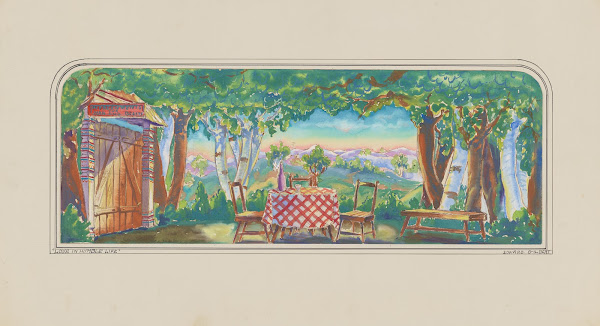 Love in Humble Life Sketch no 1 Pastoral with Tavern 1934 1943