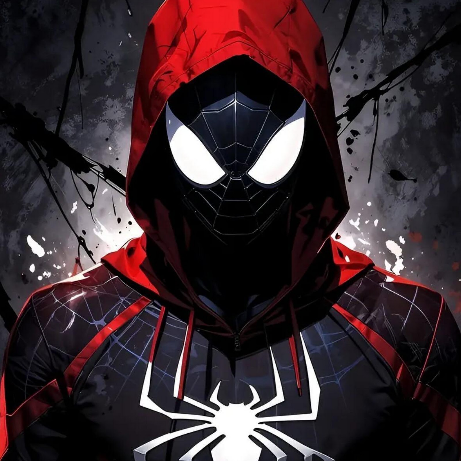 Download Miles Morales Hooded Spider Man Full HD iPhone