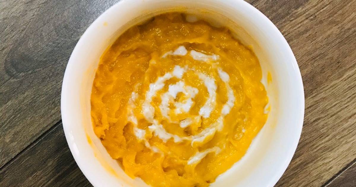 Ăn nhẹ ăn dặm: khoai mật nghào cốt dừa (chè khoai lang cốt dừa) cho bé