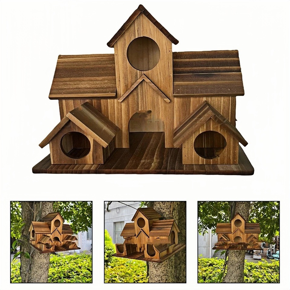 Villenartiges Holz-Vogelhaus für den Garten